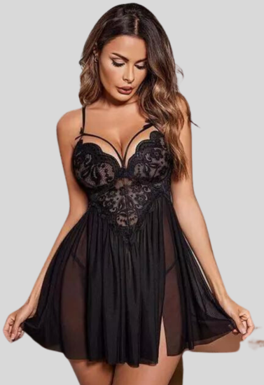 Black Lace Babydoll Nightwear