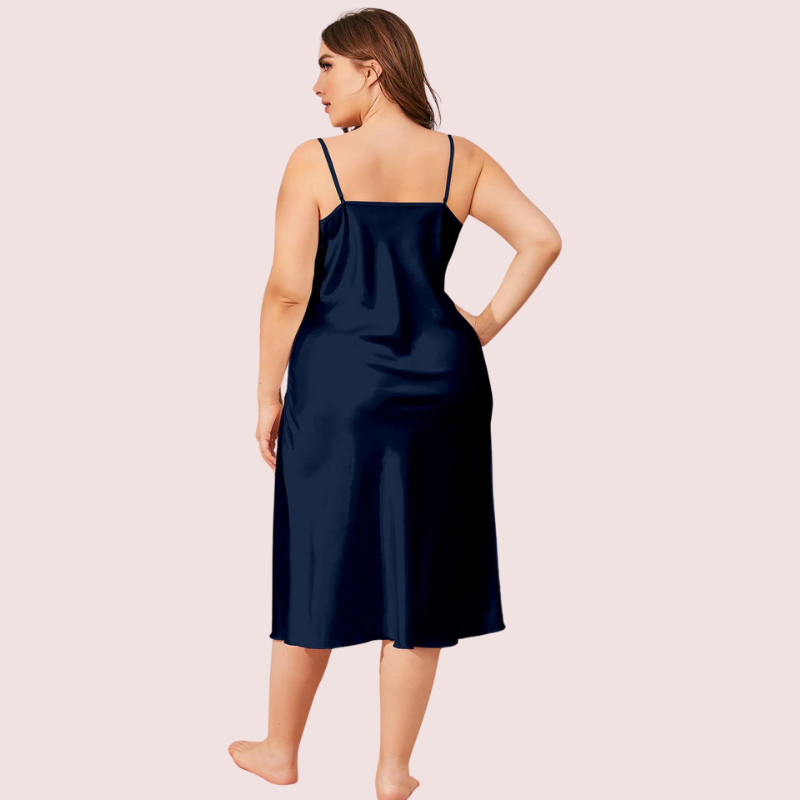 Glamour Satin Cowl Dress β Plus Size