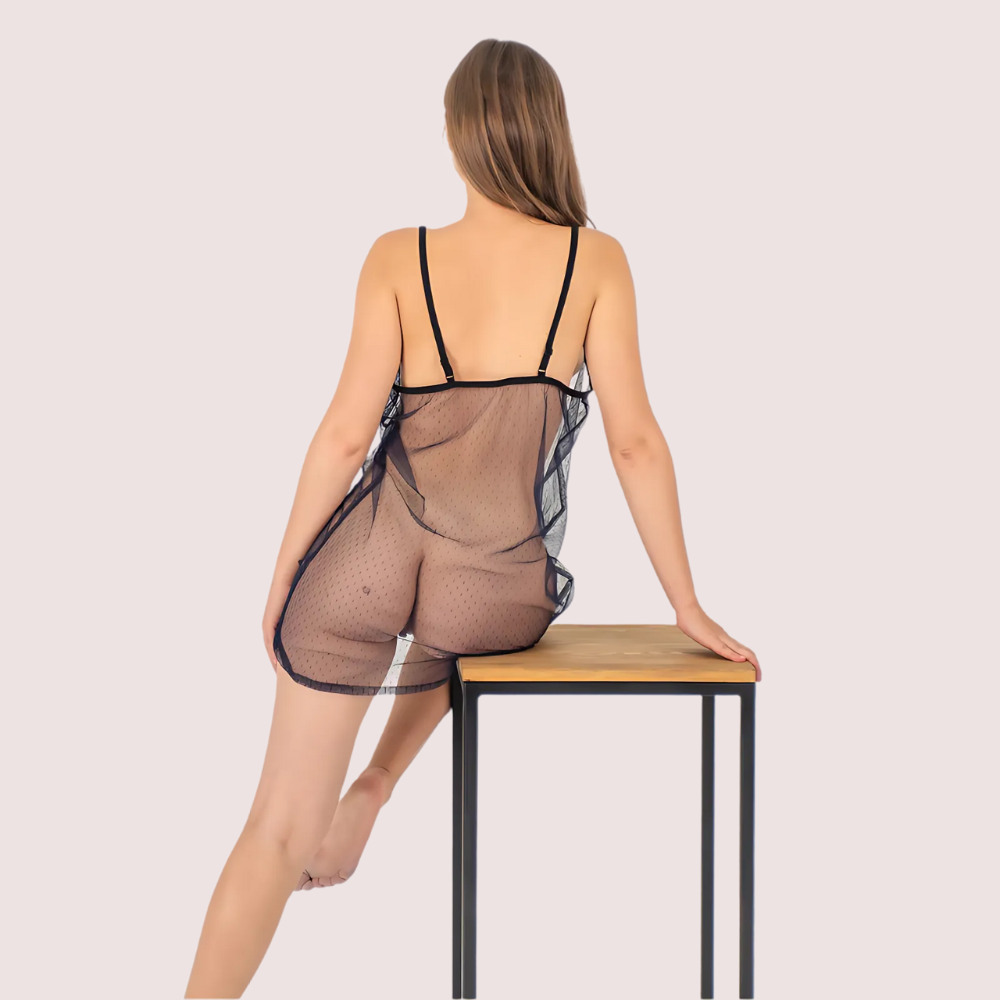Midnight Allure Sheer Babydoll – Plus Size – view 2
