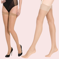 Soft Nude Sheer Thigh-High Stockings – Pack of 2 (Premium Comfort Fit)