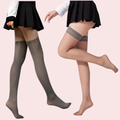 Premium Thigh-High Sheer Stockings – Pack of 2 (Grey & Nude Combo)