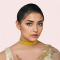 Golden Petal Embossed Festive Choker Necklace
