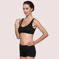 3-Pack Scoop Neck Black Sports Bra Boyshort Set
