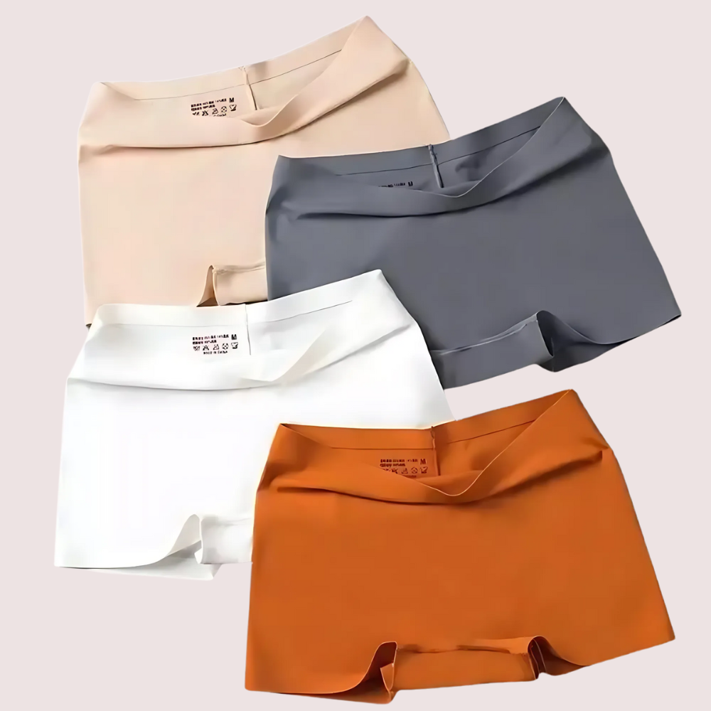 Women's Seamless Ice Silk Boyshorts Panties (4pcs)