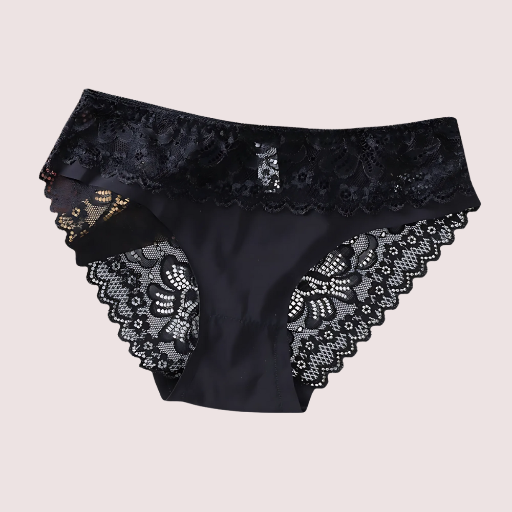 Crimson Elegance Lace Low-Waist Underwear