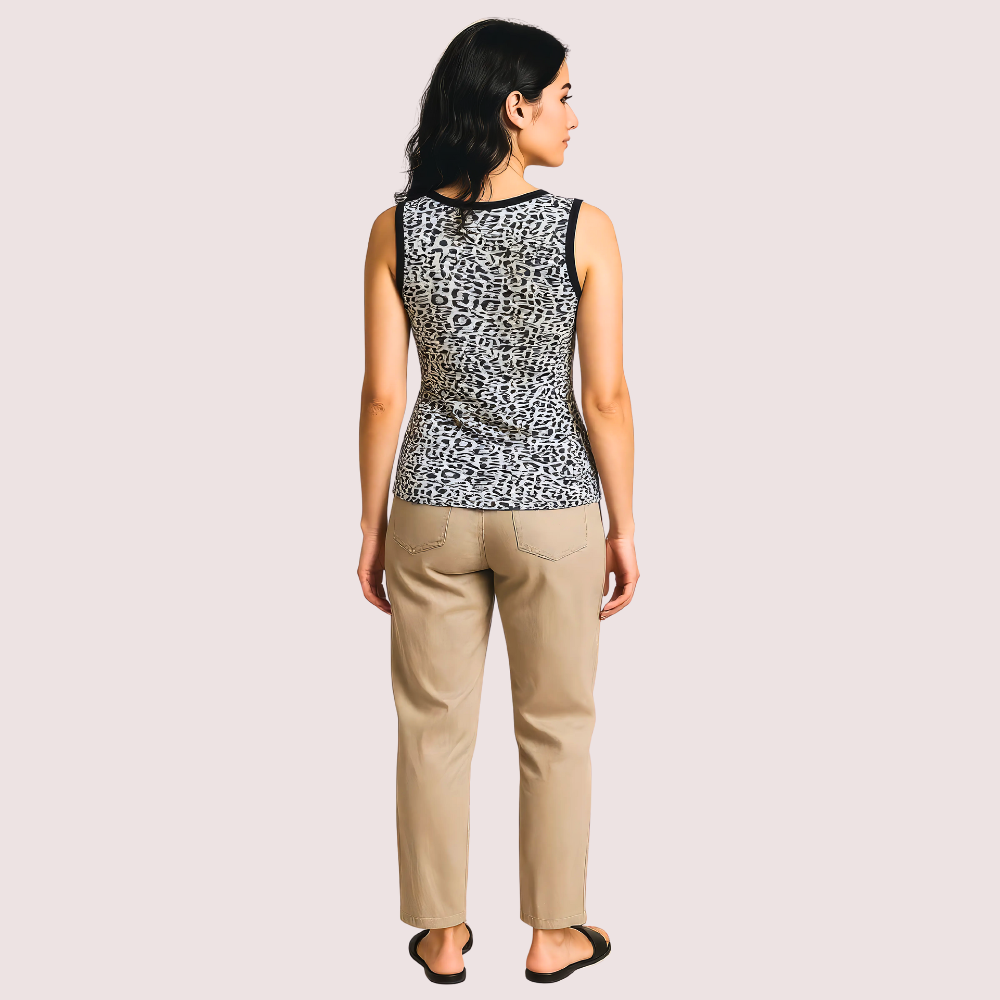 Monochrome Leopard Print Tank Top