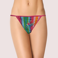 Cool Stripes N Flower Print G-String Thong