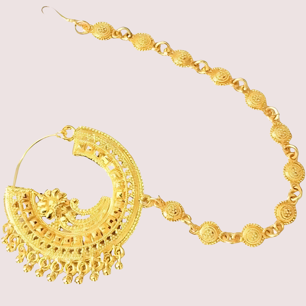 Uttarakhandi Round Nath Gold Plated Accessory