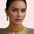 Imperial Kundan Antique Gold-Plated Bridal Choker Necklace