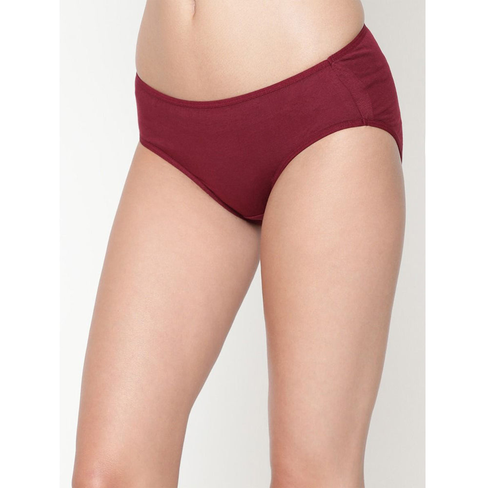 Comfy Women's Best Fitting Plus Size Maroon Cotton Panties (Pack of 2)