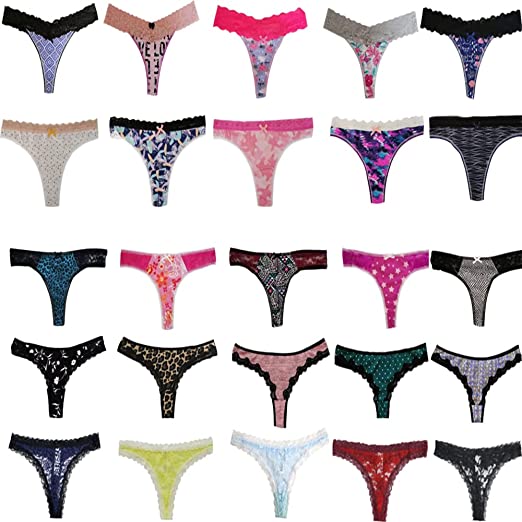 Six Assorted styles Thong's in One Pack
