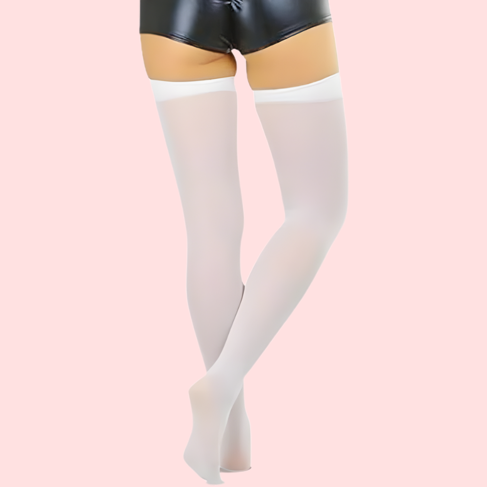 SoftSheer Thigh-High Stockings Duo (White + Nude) – Pack of 2