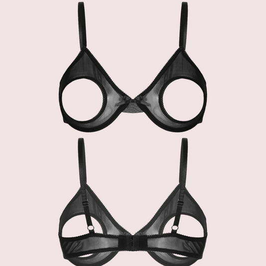 Daring & Sexy Sheer Open Cup Bralette