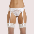 Silky White Lace Garter Belt for Women