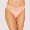 No Secret Cotton Lace Waistband Thong Panty + 1 Free Bra