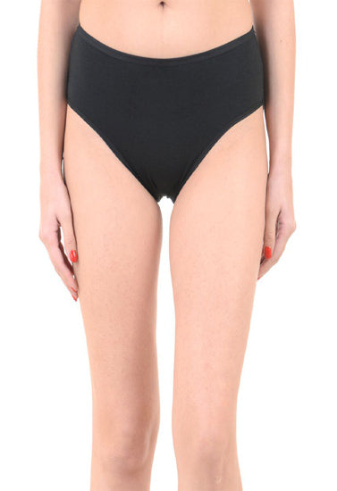 Comfy Women's Plus Size Tagless Black Cotton Panties (Pack of 2)