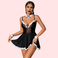 Crimson Whisper Lace Maid Costume & G-String