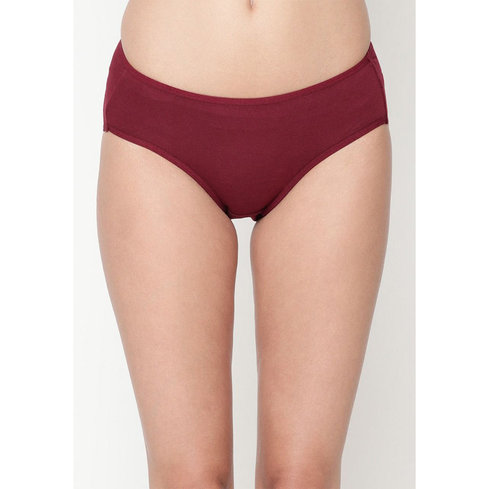 Comfy Women's Best Fitting Plus Size Maroon Cotton Panties (Pack of 2)