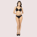 Stylish Seamless Black Push Up Bra Bikini Bottom