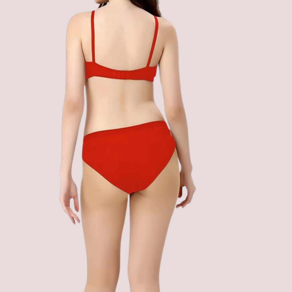 Cherry Hug – Red Cotton Bra & Panty Set
